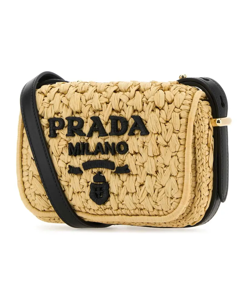 Prada Women's Raffia Crossbody Bag Naturalenero Borse A Tracolla Beige