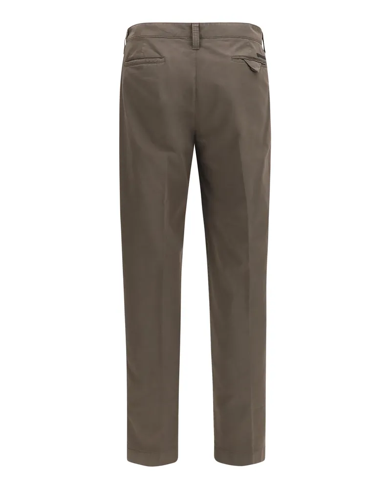 Prada Garment-Dyed Cotton Trousers — Green Green