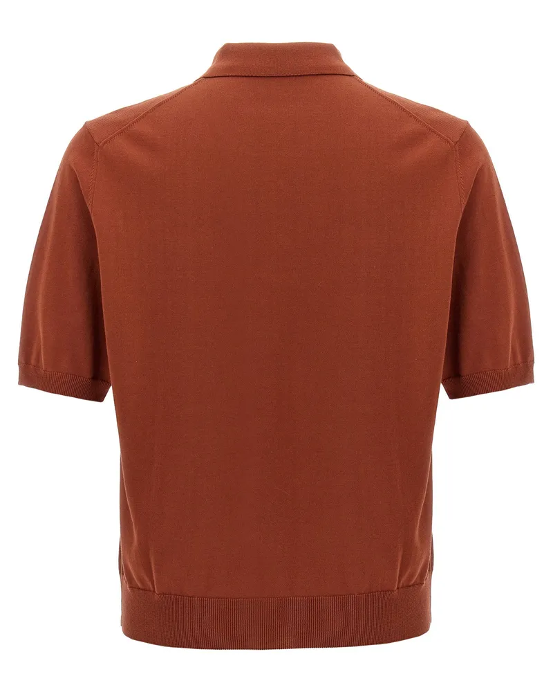 Zanone Cotton Polo Shirt — Rust Rust