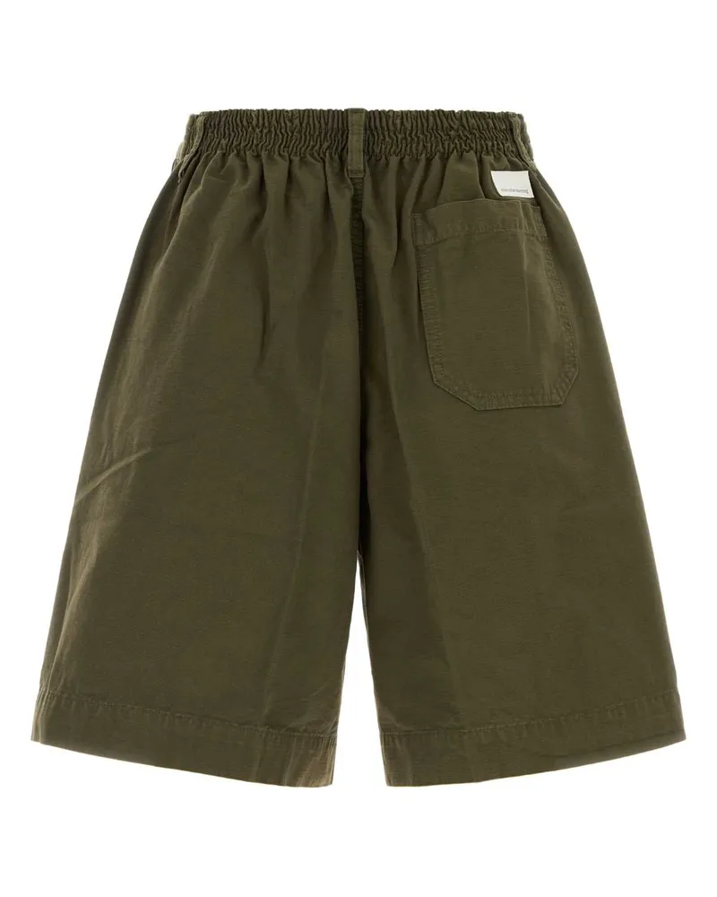 nine:inthe:morning Men's Olive Green Cotton Otto Bermuda Shorts Oliva Exterior Green