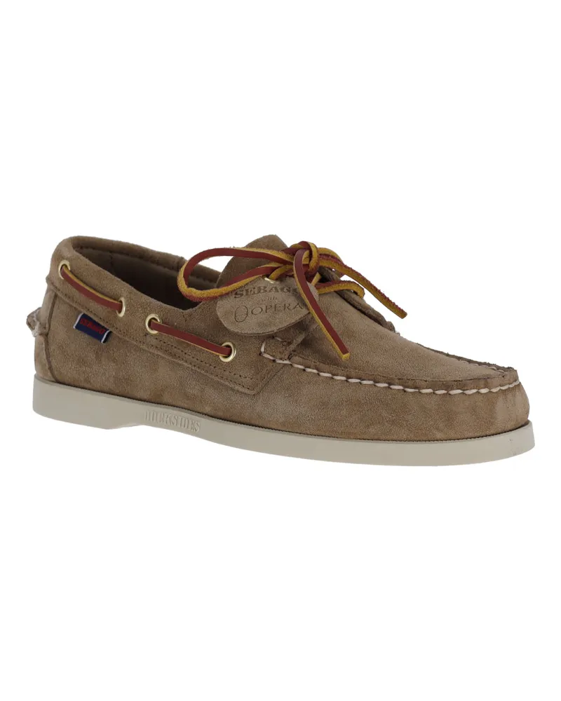 Sebago Men's Flat Shoes Brown Leather Beige