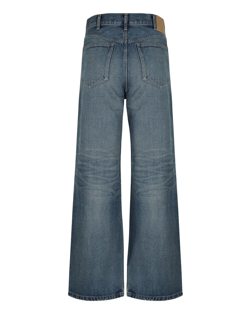 Celine Women's Mid-Rise Flared Denim Jeans Cotton Blue