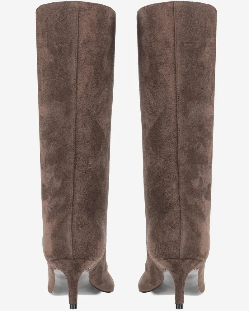 Amina Muaddi Women's Fiona Suede Boots Brown Brown