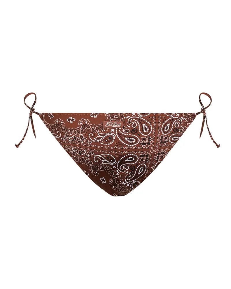 MC2 Saint Barth Women's Bikini Bottom Virgo Brown Lycra Polyamide Swimwear Sea Clothing Brown