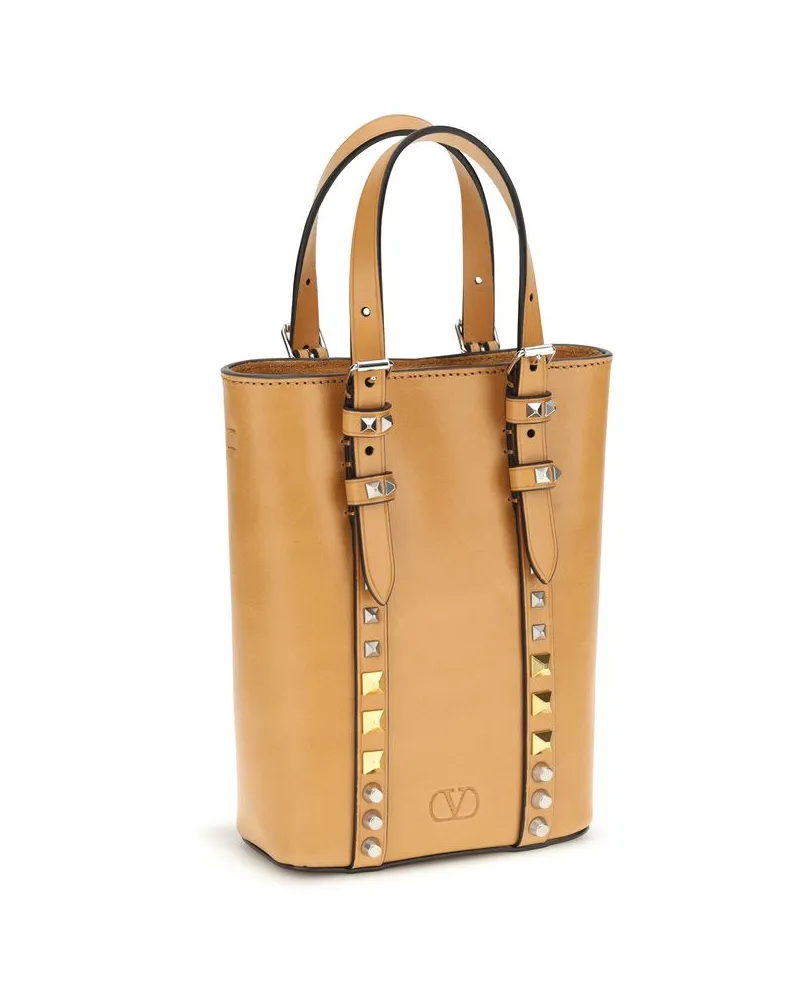 Valentino Garavani Men's Beige Calf Leather Bos Taurus Shoulder Bag Beige