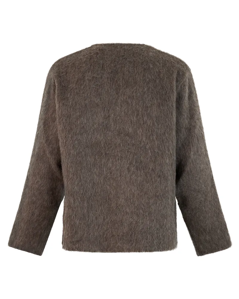 Our Legacy Men's Oversized Cardigan Mole Grey Hairy Wool Cardigans Sweater Gray