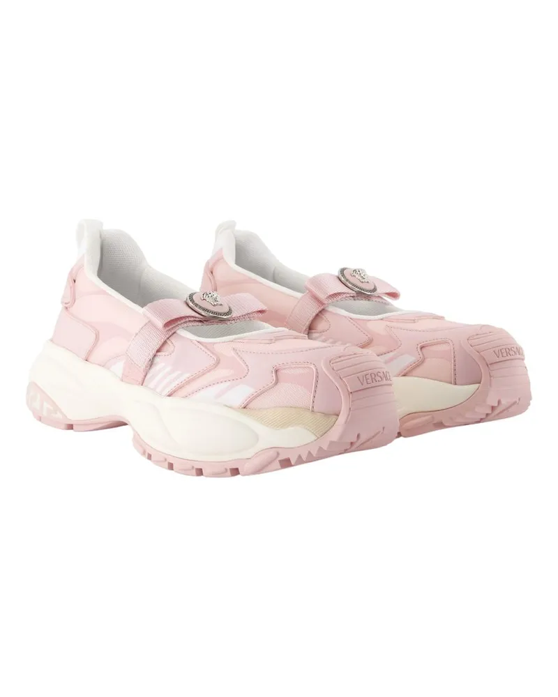 Versace Women's Mary Jane Sneakers -  Synthetic Pink Shoes Flat-Shoes Pink