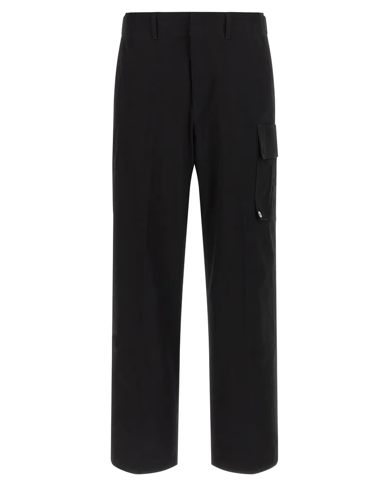 Fendi Men's Black Cotton Cargo Pants Black