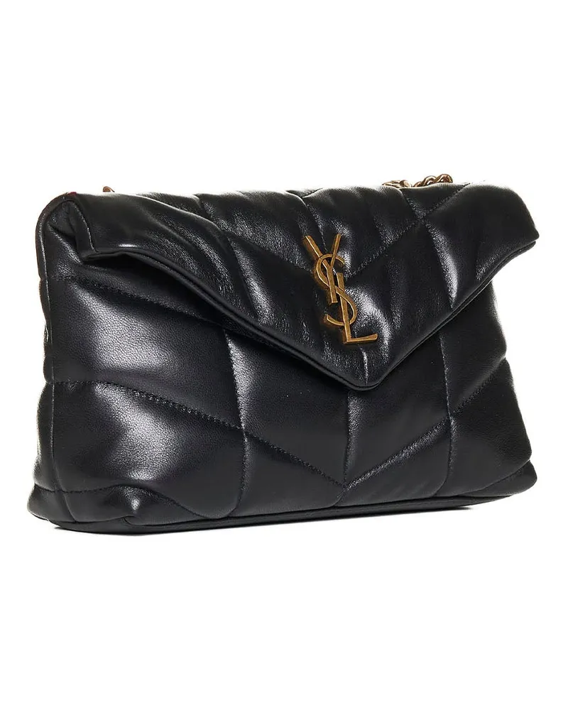 Saint Laurent Women's Mini Puffer Toy Bag Lambskin Black Leather Black