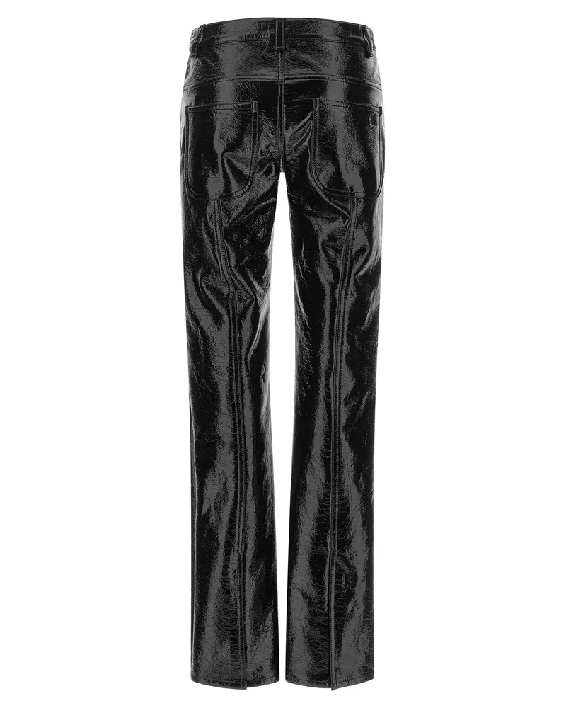 Courrèges Vinyl Straight-Leg Trousers — Black Black