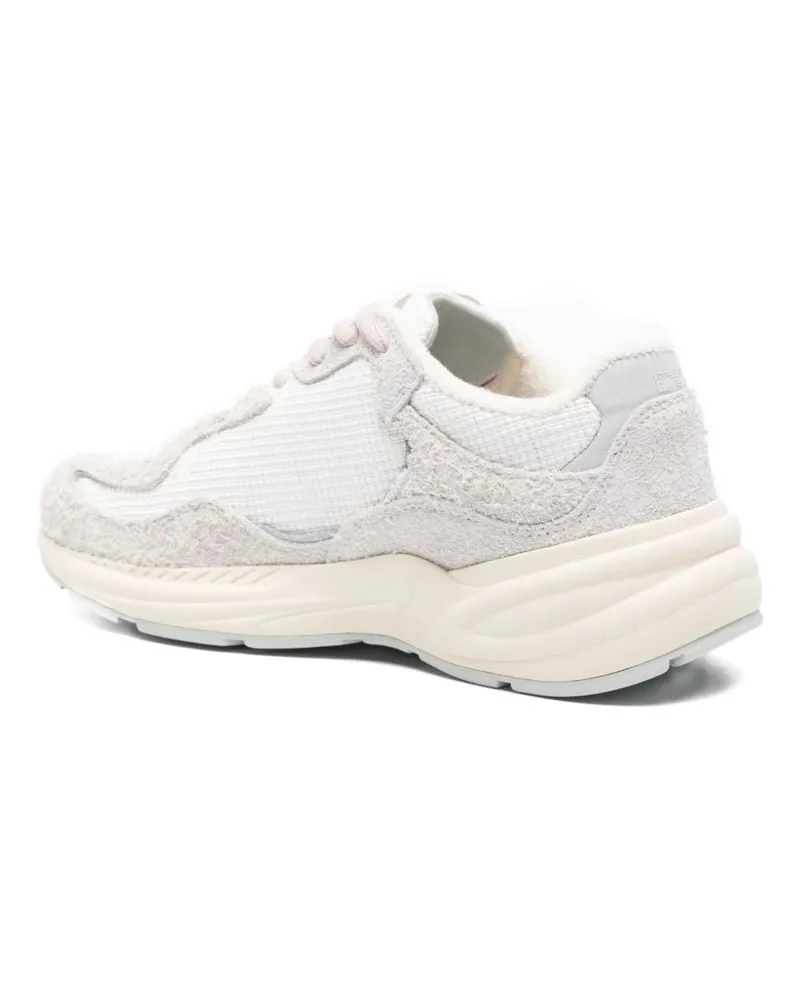 Emporio Armani Rafia and Suede Sneaker — White White