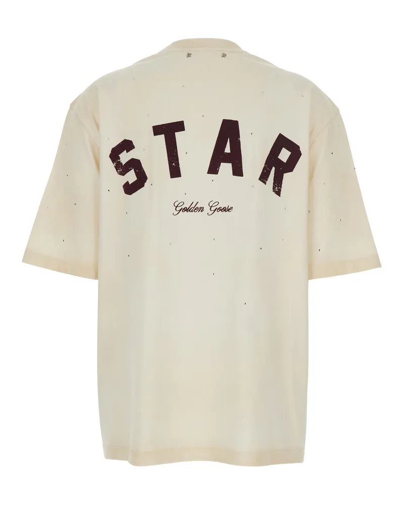 Golden Goose Women's T-Shirt Crew Neck White Cotton T-Shirts & Jerseys White