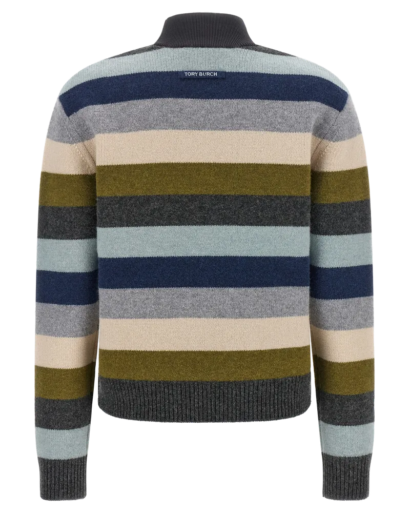 Tory Burch Striped Wool Sweater — Multicolor Multicolor