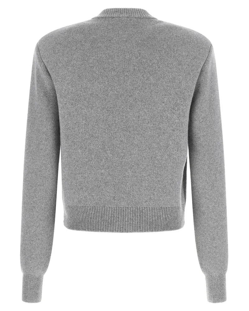 Balmain Gold-Button Cashmere-Blend Cardigan — Grey Grey
