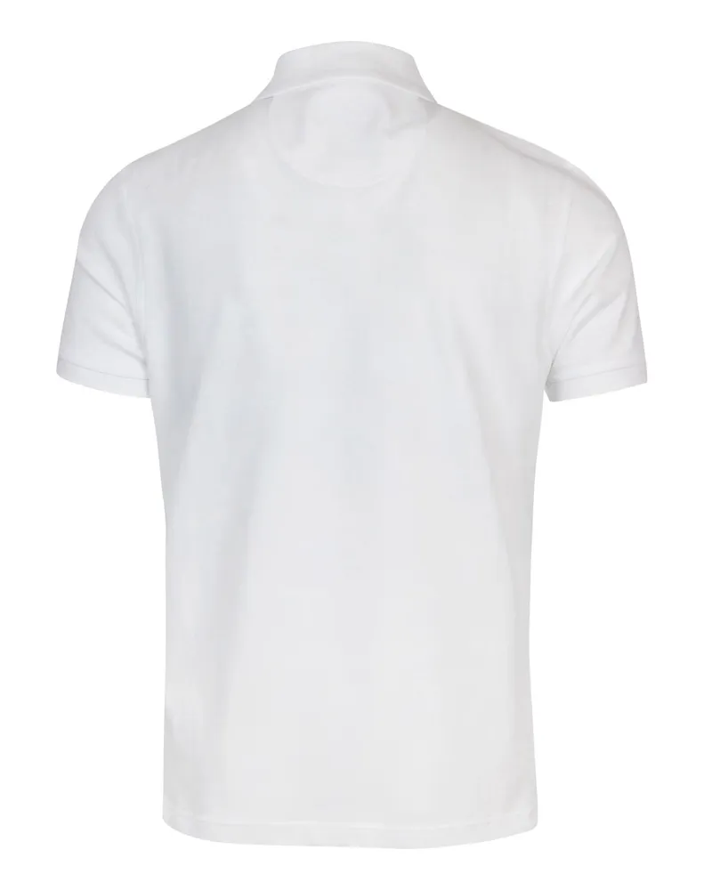 Barbour Men's Polo Shirt Tartan Trim White Cotton T-shirts And Polos 