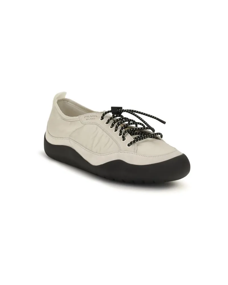 Prada Men's Beige Fabric Athletic Sneakers Beige