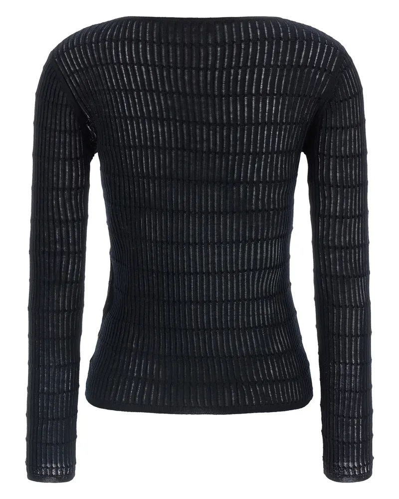 Max Mara Women's Blue Silk Cardigan Clothing Black