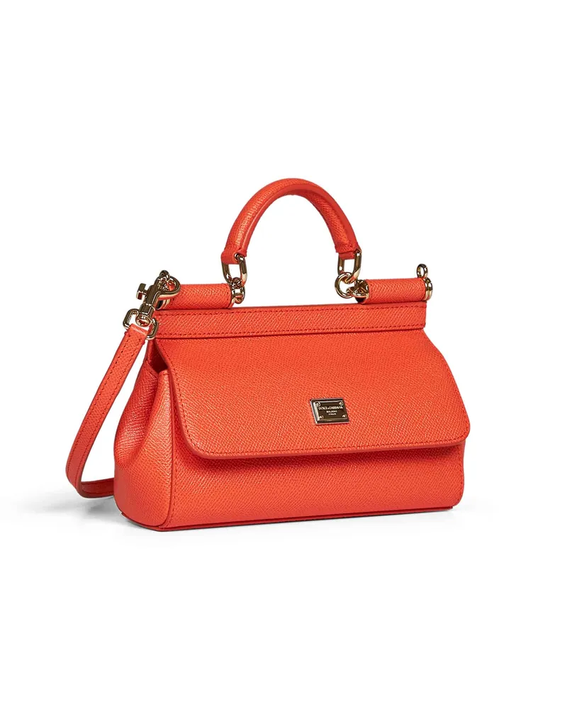 Dolce & Gabbana Sicily Mini Top Handle Bag — Orange Orange
