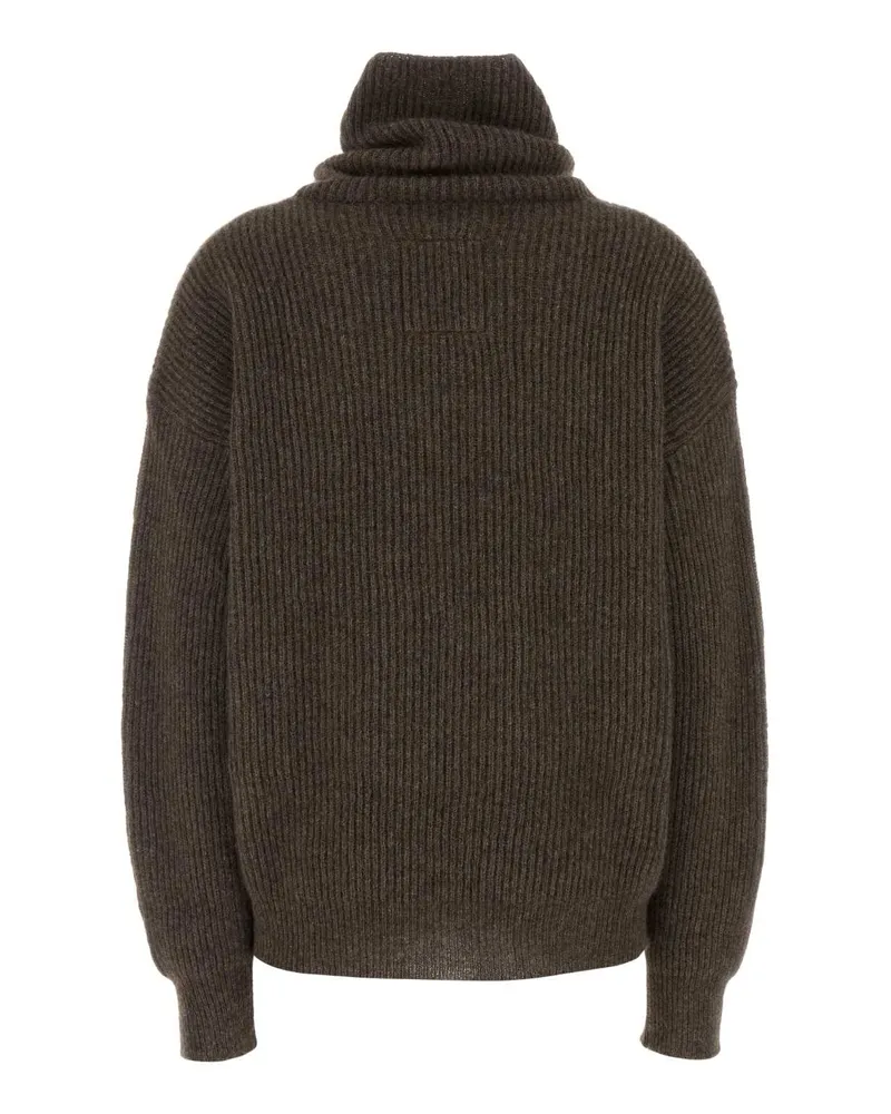 Uma Wang Women Brown Wool Raccoon Sweater Exterior: Maglieria Brown