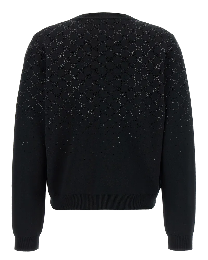 Gucci Logo-Embroidered Wool Cardigan — Black Black