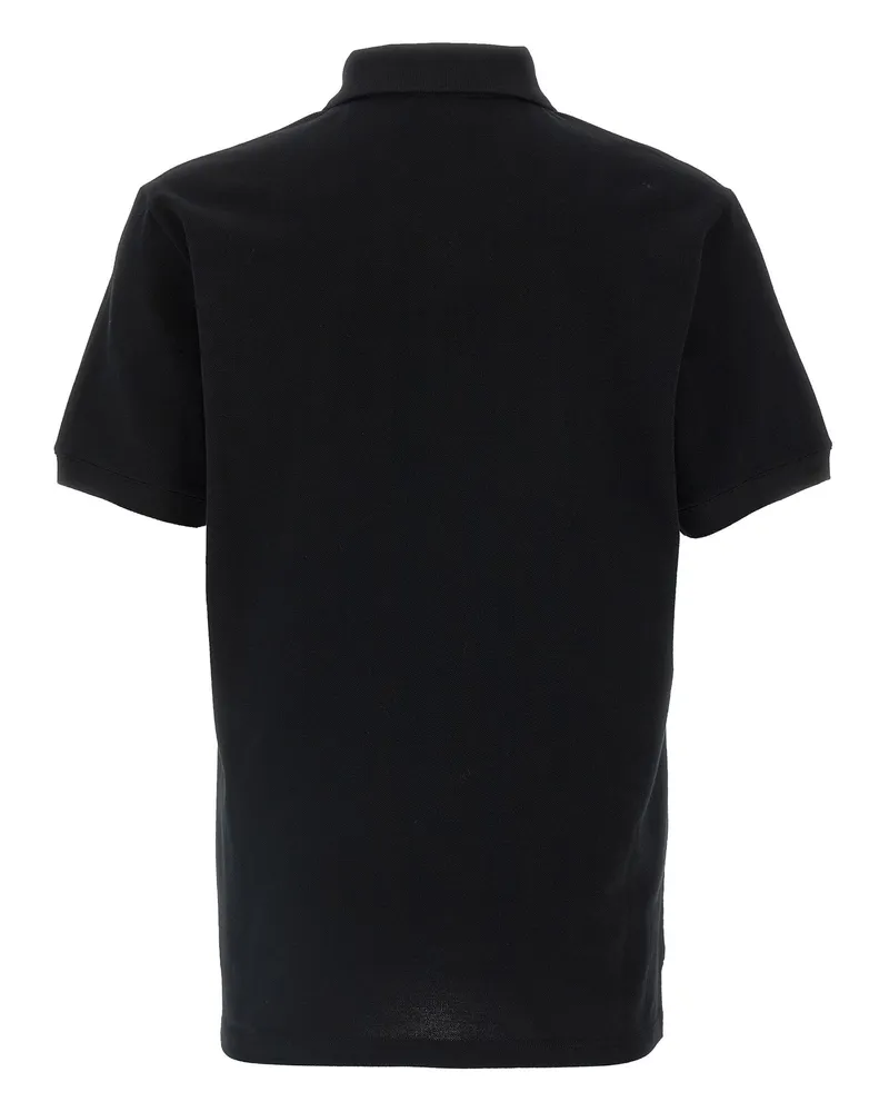 Alexander McQueen Men's Bicolor Cotton Polo Shirt Black