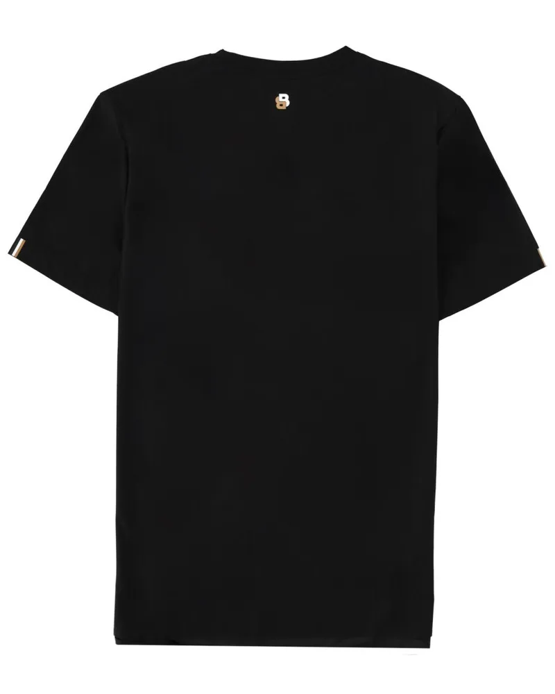 HUGO BOSS Logo-Embroidered Cotton Blend T-Shirt — Black Black