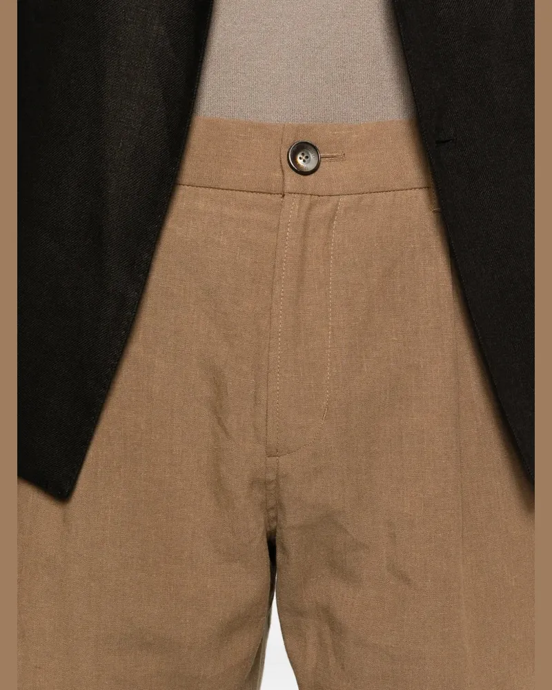 Herno Men's Pleated Straight Trousers Ss26 M Camel