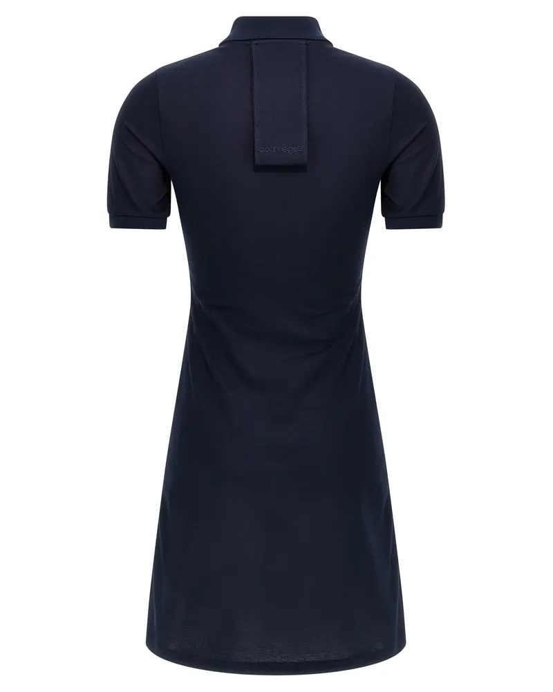 Courrèges Women Blue Cotton Short Dress Navy