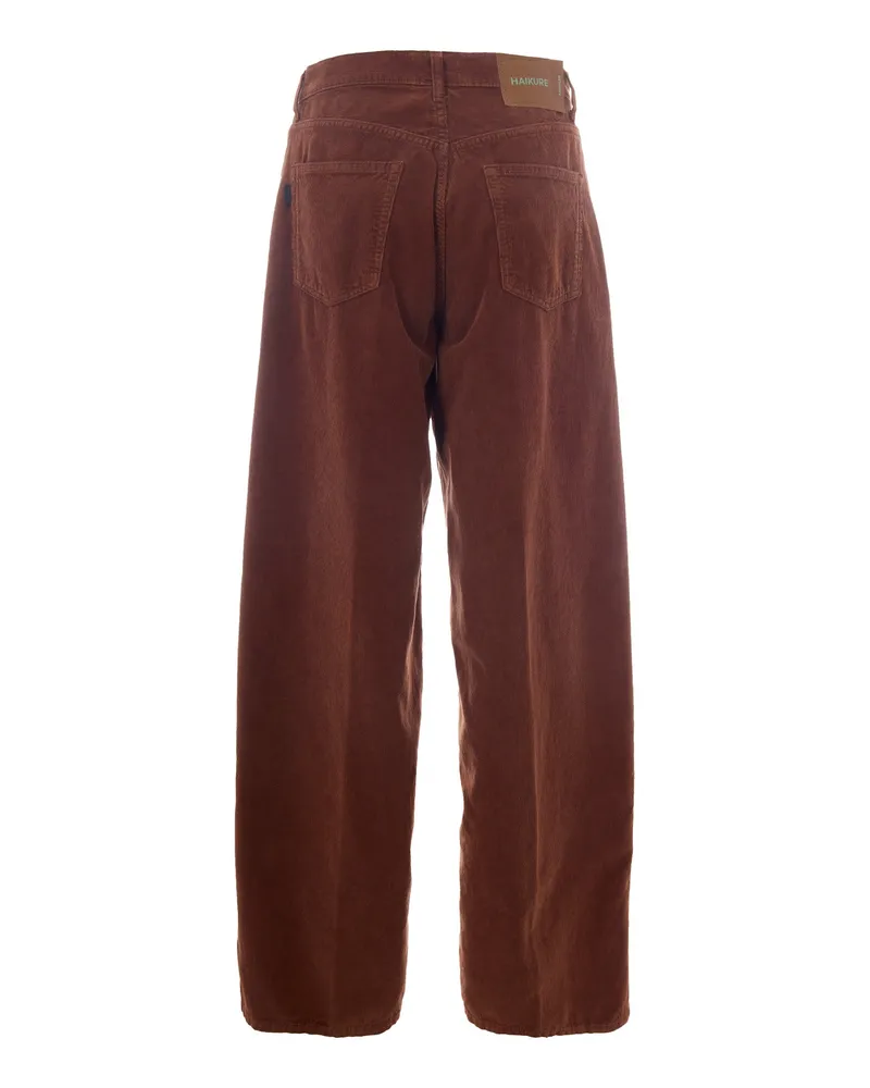 Haikure Women's Velvet Trousers Bethany Nougat Cotton Brown