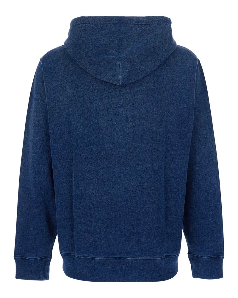 Ralph Lauren Men's Hoodie Denim-Effect Cotton, Blue Sweatshirts Sweater Blue