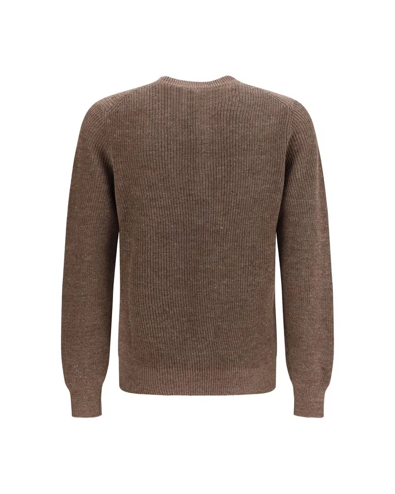 Brunello Cucinelli Men's Brown Linen Sweatshirt Clothing Brown