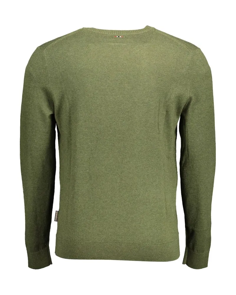Napapijri Logo-Embroidered Cotton Sweater — Green Green