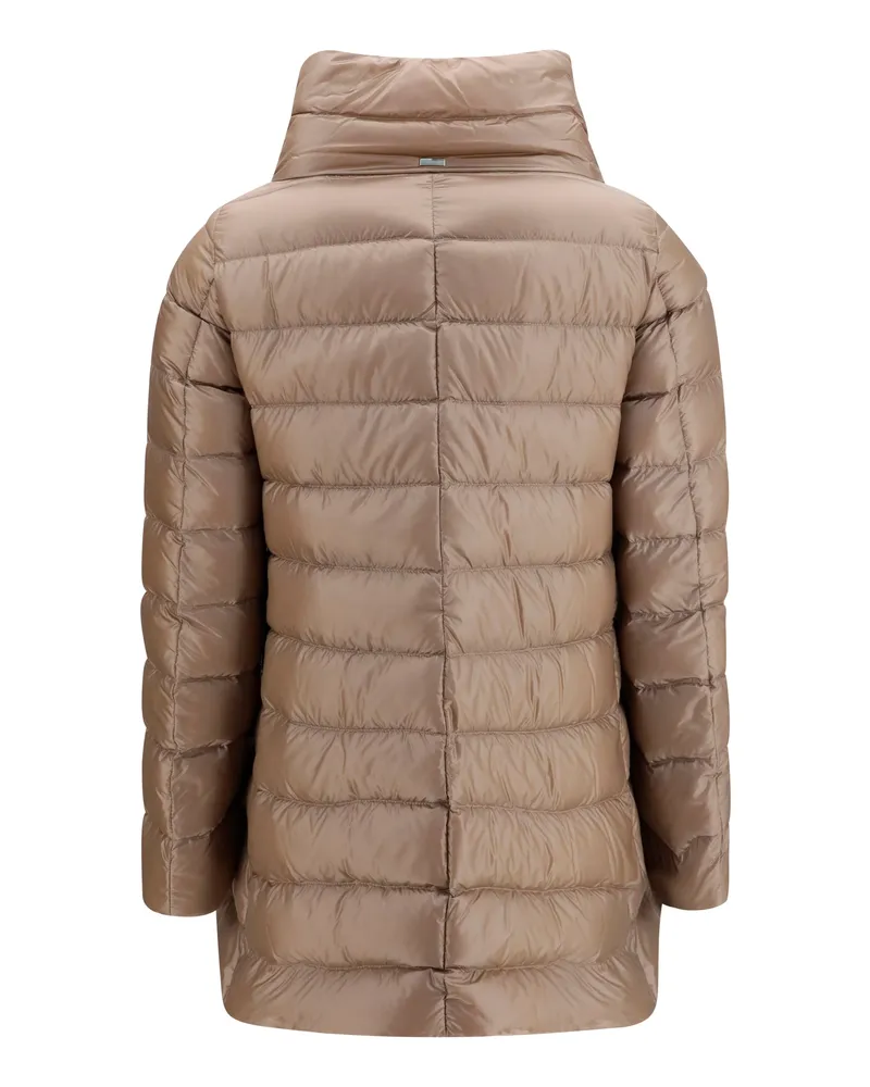 Herno Women's Midi Down Jacket Tortora Polyester Coat Beige