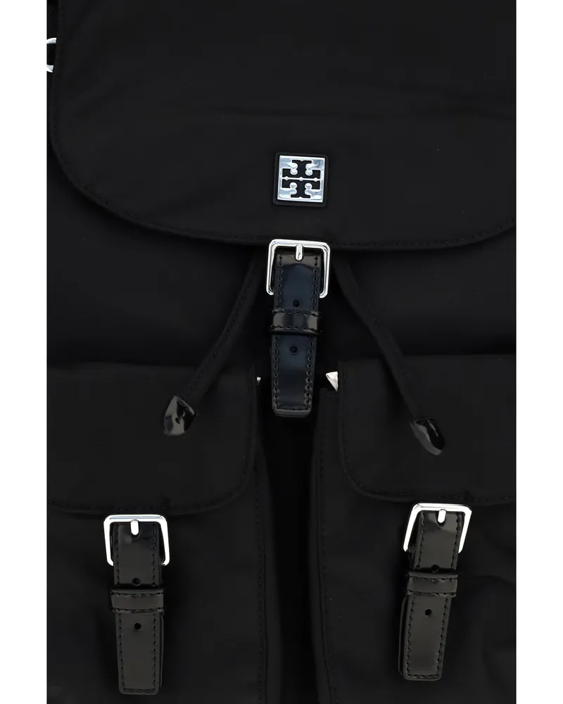 Tory Burch Women's Virginia Backpack Black Nylon Handbags Hand Bags Black