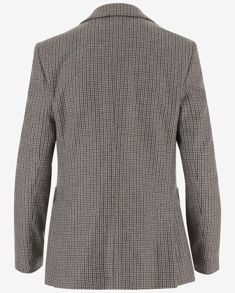 LARDINI Women's Wool And Cotton Checked Jacket Multicolour Gray