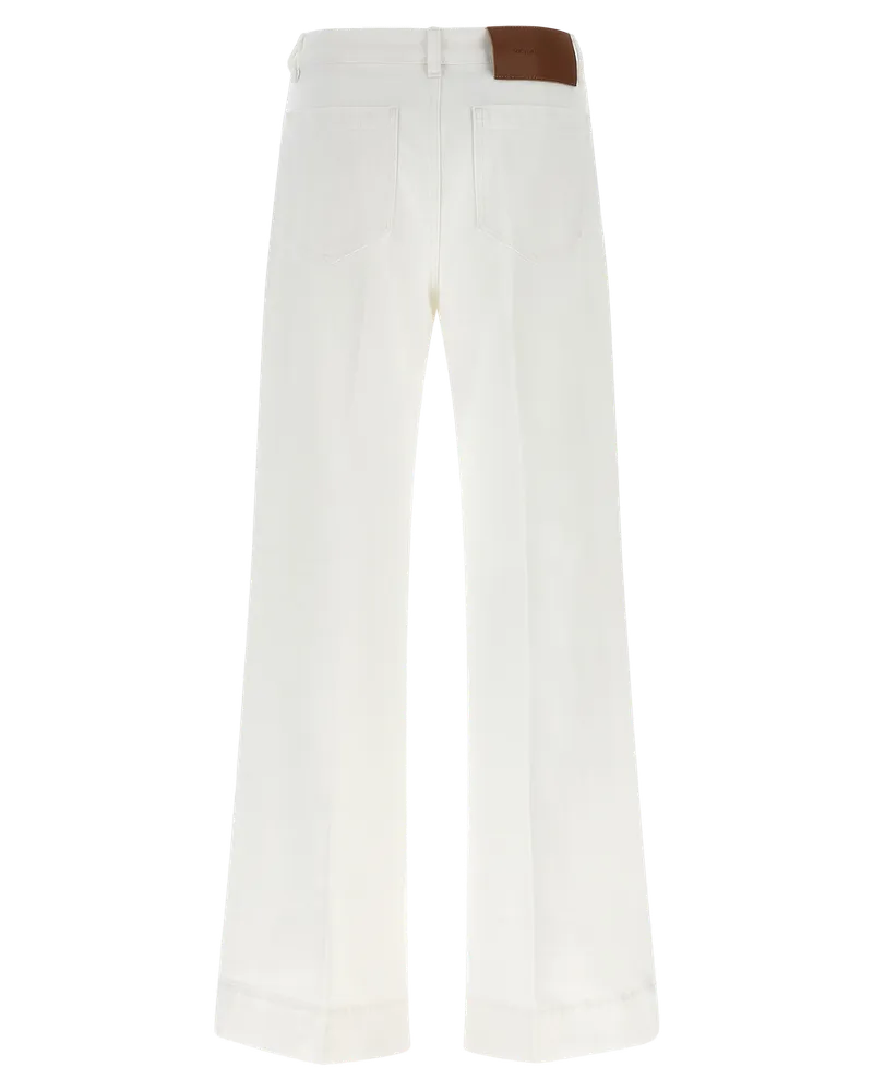 Victoria Beckham Women's White Cotton Flared Jeans Clothing White
