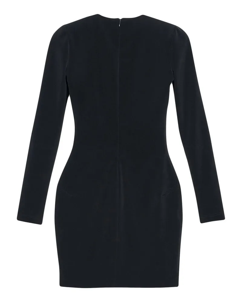 Balenciaga Stretch Compact Crepe Mini Dress — Black Black