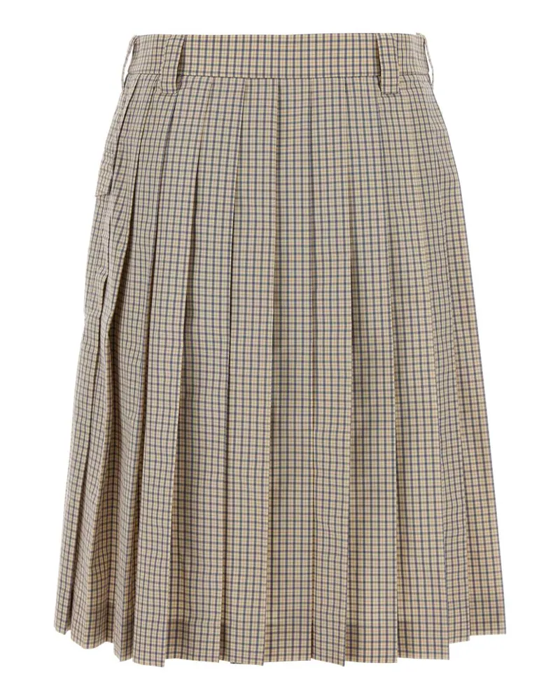 Miu Miu Women's Embroidered Nylon Blend Skirt Sabbia Gonne Beige