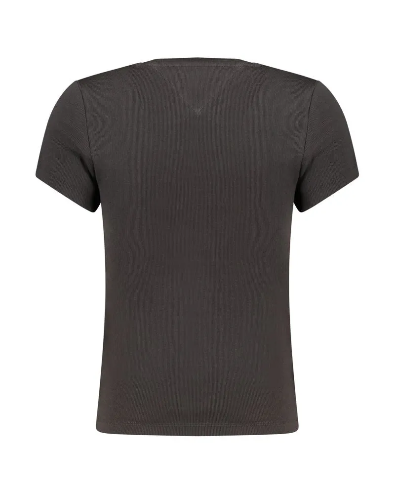 Tommy Hilfiger Logo-Embroidered Cotton T-shirt — Black Black