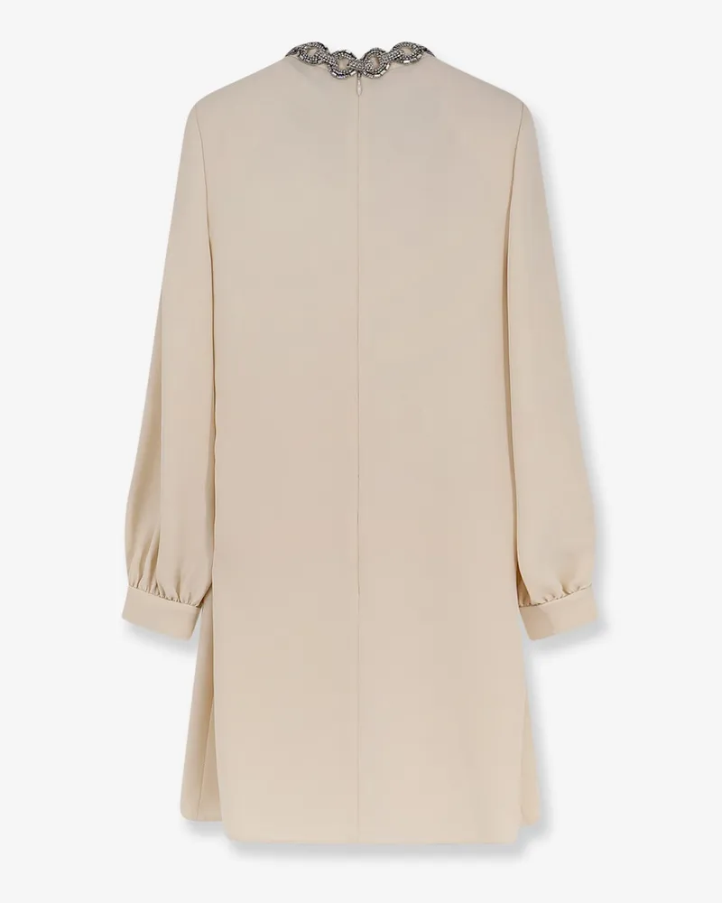 Valentino Garavani Women's Mini Dress Cady Couture Beige Silk Beige