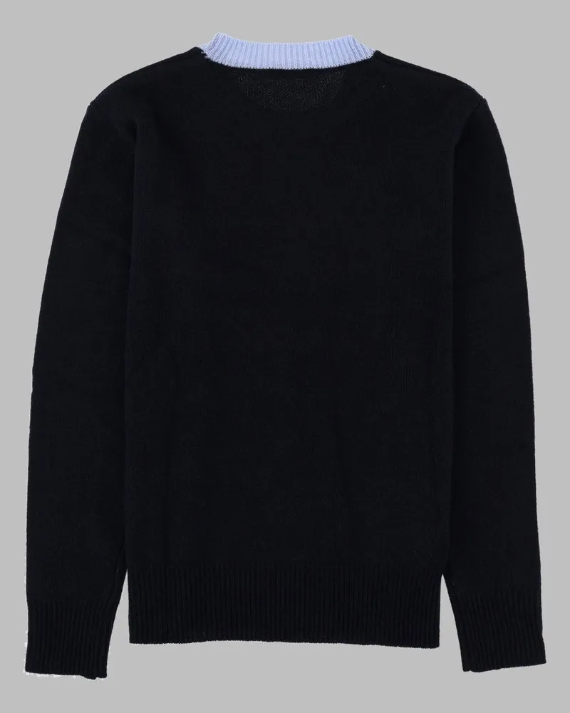 Marni Logo-Intarsia Wool Cashmere Sweater — Black Black
