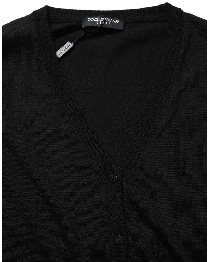 Dolce & Gabbana Virgin Wool Button-Front Cardigan — Black Black