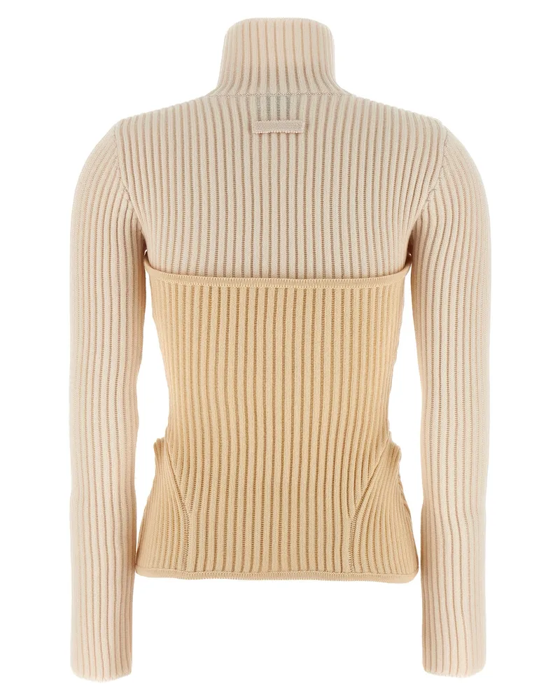Jean Paul Gaultier Women Beige Merino Wool Cardigan Clothing Beige
