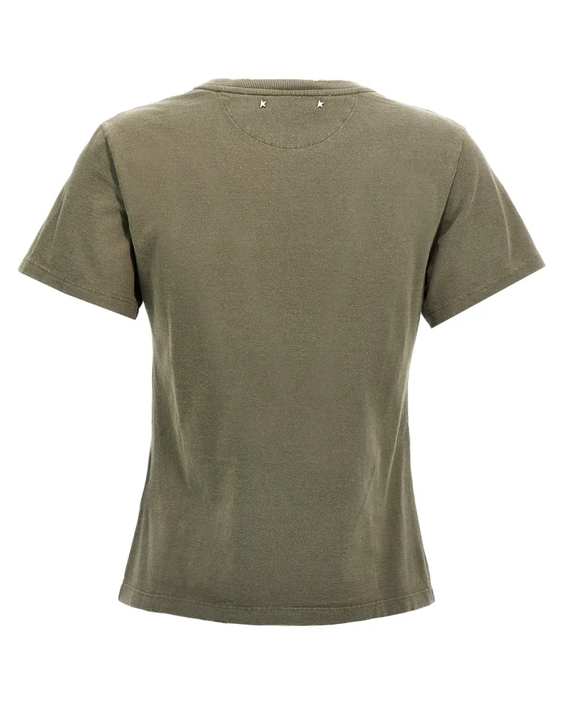 Golden Goose Women's Bicolor Cotton T-Shirt Green