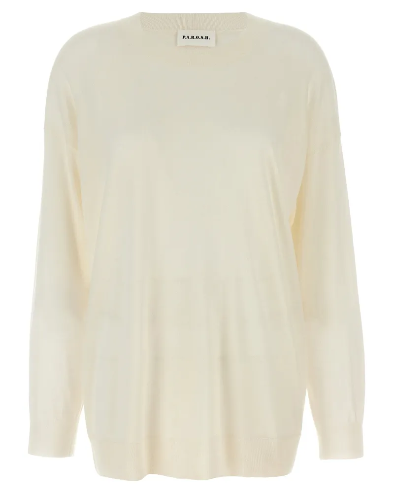 P.A.R.O.S.H. Wool Blend Crew-Neck Sweater — Cream Cream