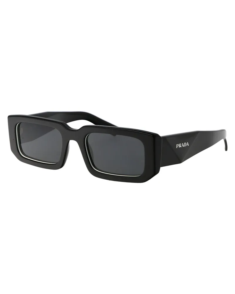 Prada 0PR Black and White Acetate Sunglasses — Black Black