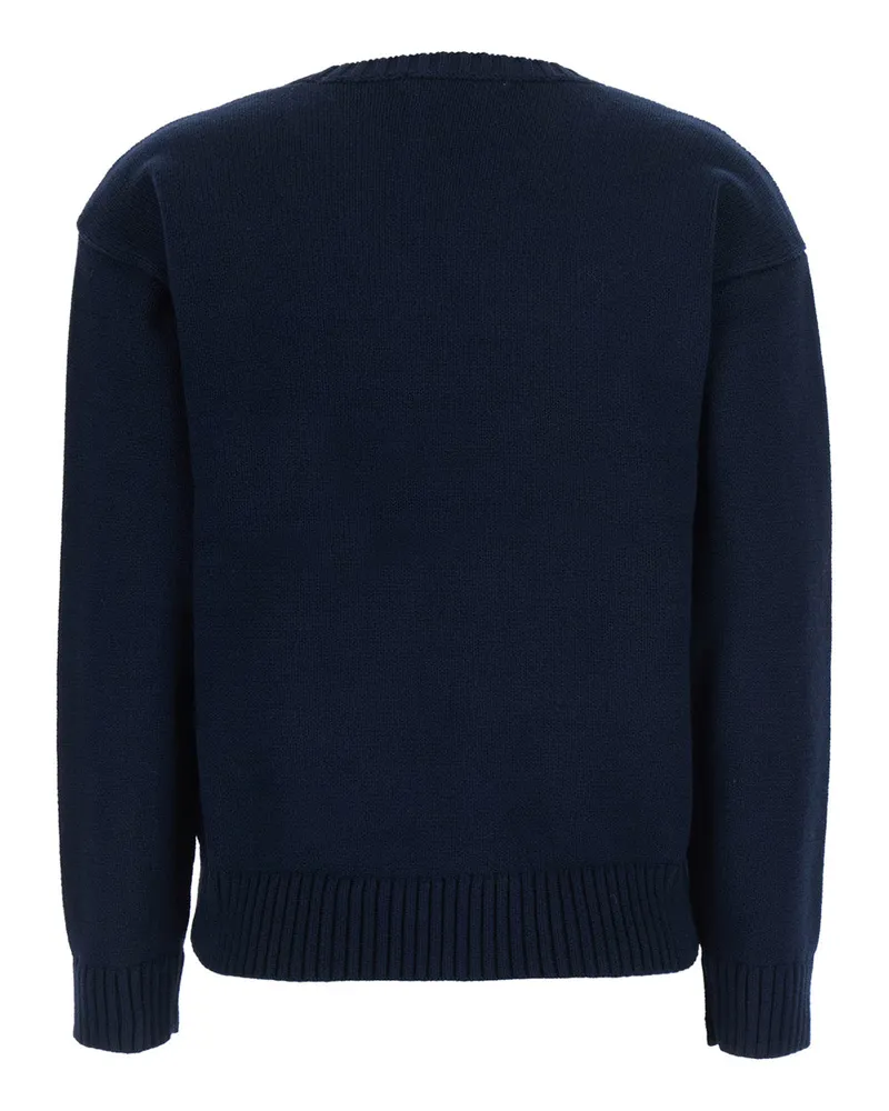 Ralph Lauren Dog Intarsia Cotton Sweater — Navy Navy