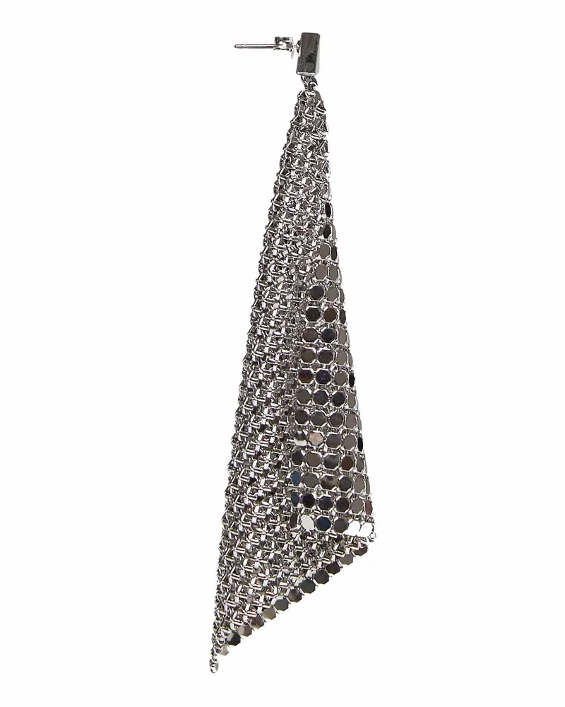 Paco Rabanne Women's Earrings Pixel Flow Silver Chainmail Brass Silver