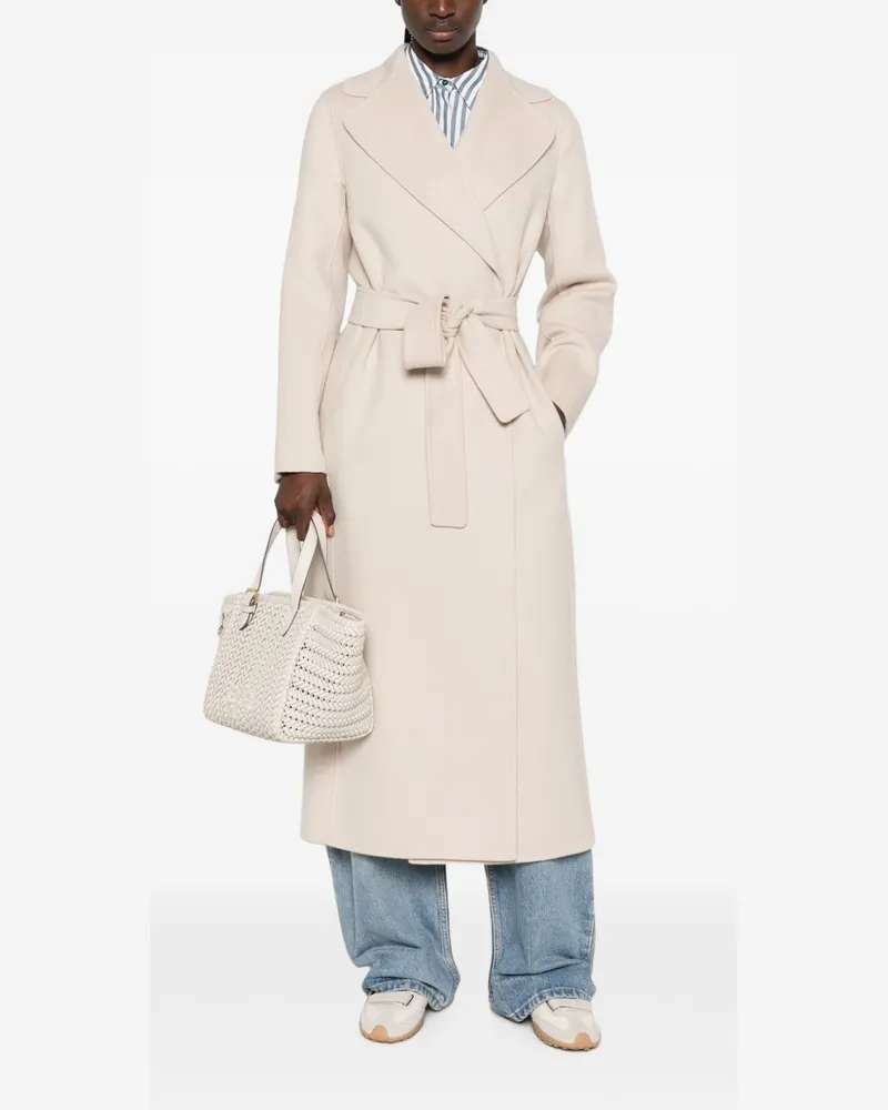 Max Mara Women's Coat Poldo Ivory Virgin Wool Beige