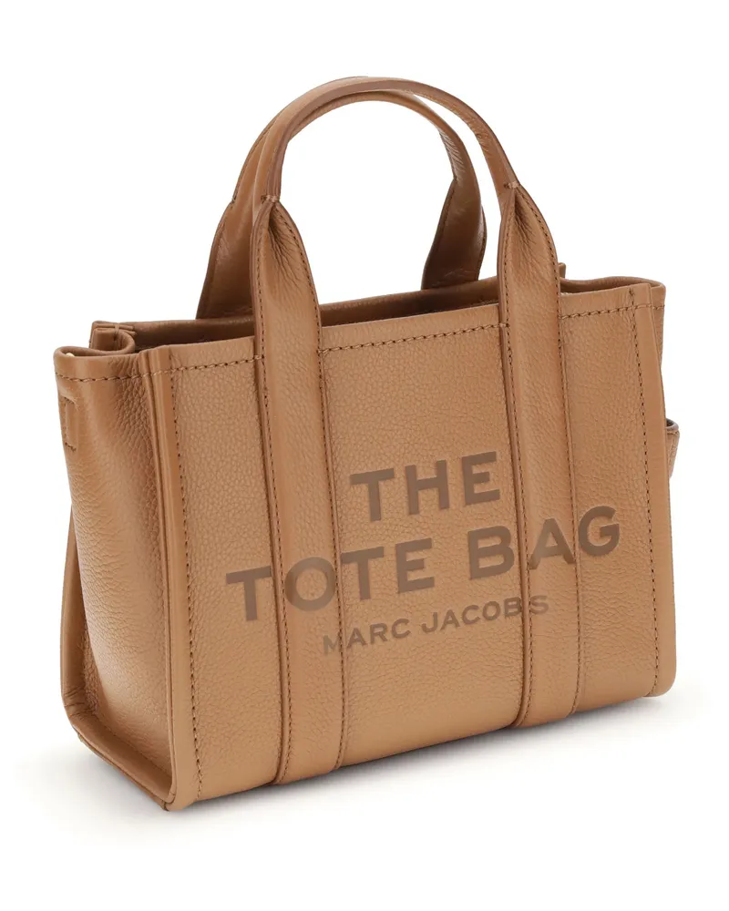 Marc Jacobs Women's The Small Tote Handbag Argan Oil Calf Leather Bos Taurus Handbags Hand Bags Beige